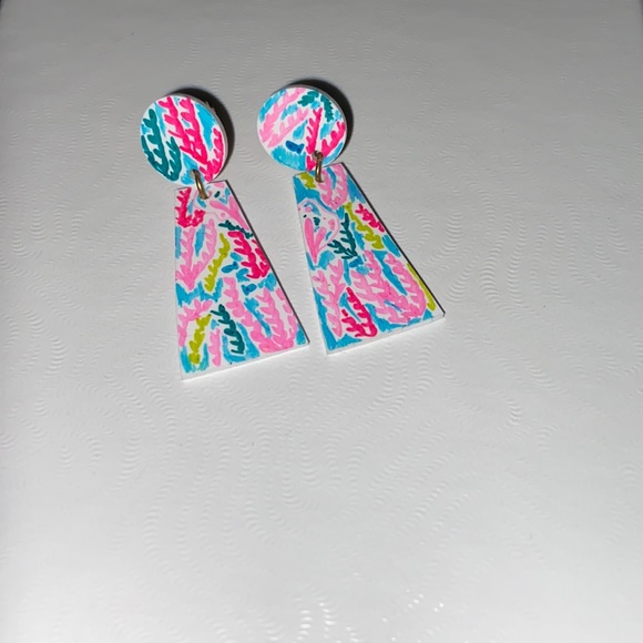 Lilly Pulitzer Inspired Earrings - Picture 3 of 5